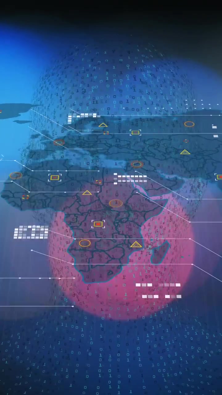 Animation of world map and head over spots