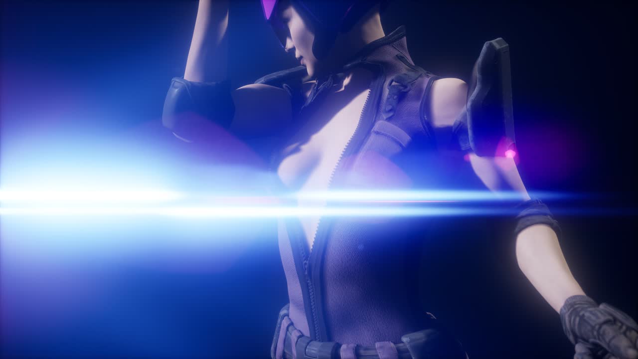 사이버  ⁇ 크 젊은 여성, 미래주의 스타일