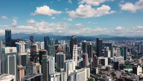 aerial. top view of center modern city. kuala lumpur skyline video.