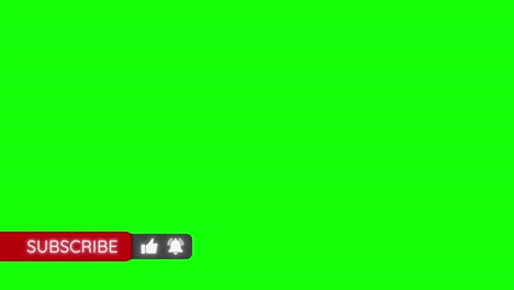 botón de suscripción en pantalla verde
