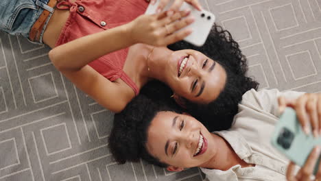 friends laughing and taking selfies