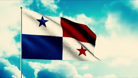 panamanian flag waving in the sky