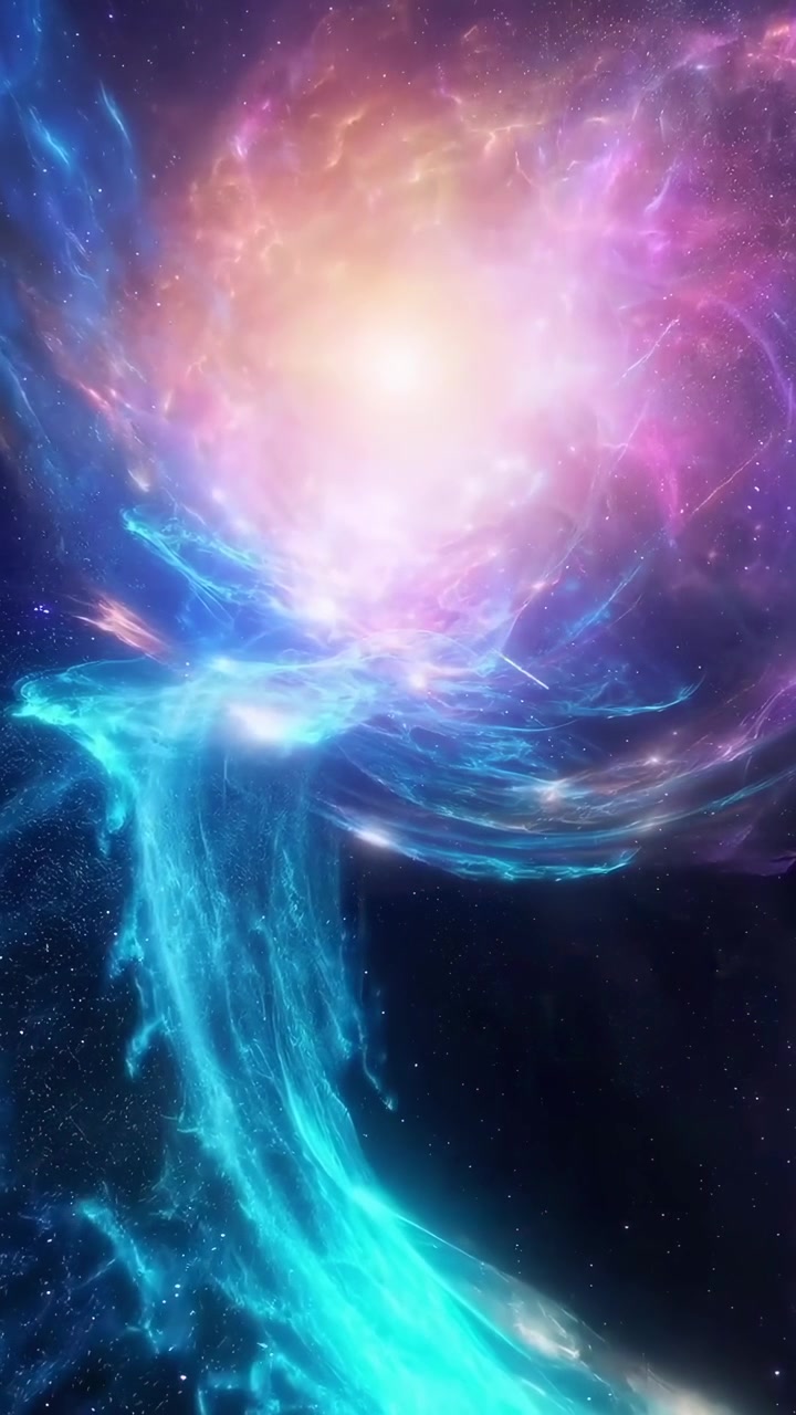Nebulosa cosmica vibrante con gas e stelle che girano