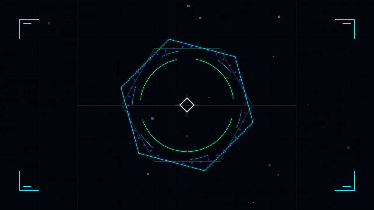 Futuristic Digital Hexagonal HUD Interface Animation