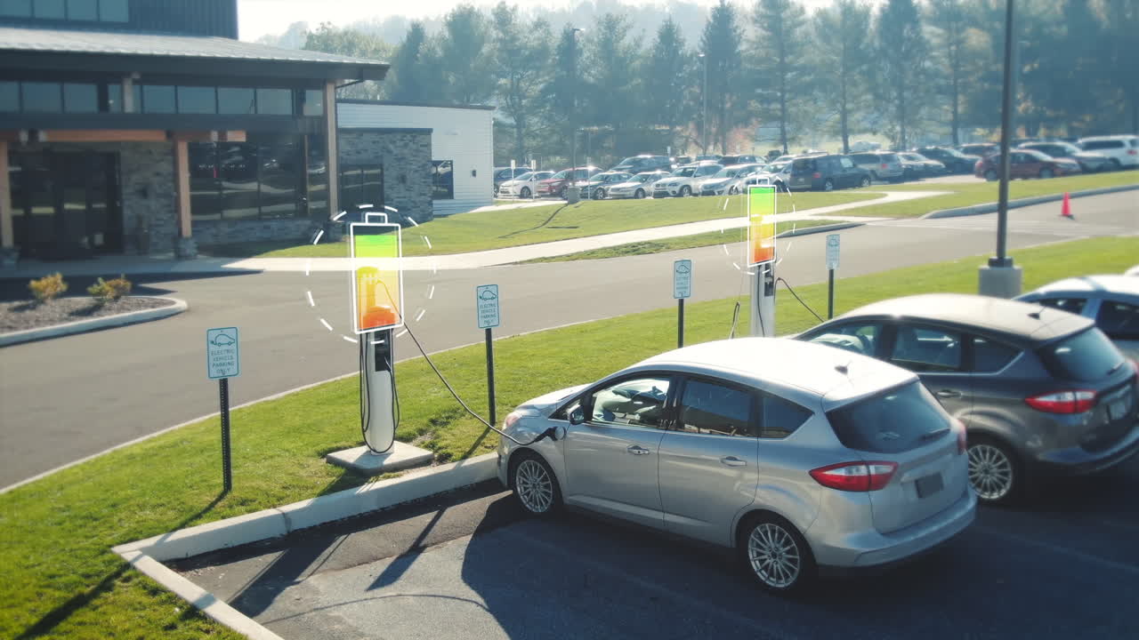 подзарядка аккумуляторной батареи электромобиля графическая иллюстрация движения