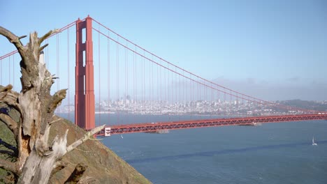 panoramic scenic view of san francisco cityscape, seascape and the golden gate bridge