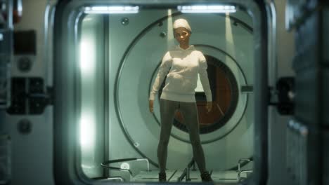 Woman-astronaut-on-a-futuristic-spaceship