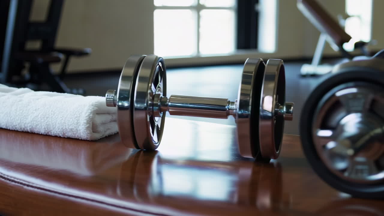 Dumbbells in a Gym
