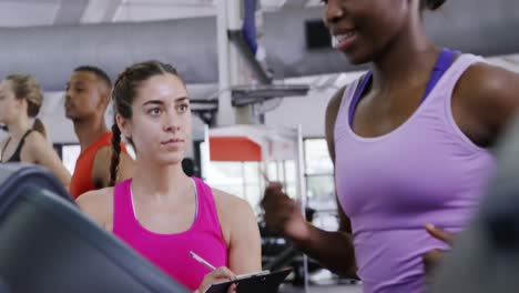 working out at a gym