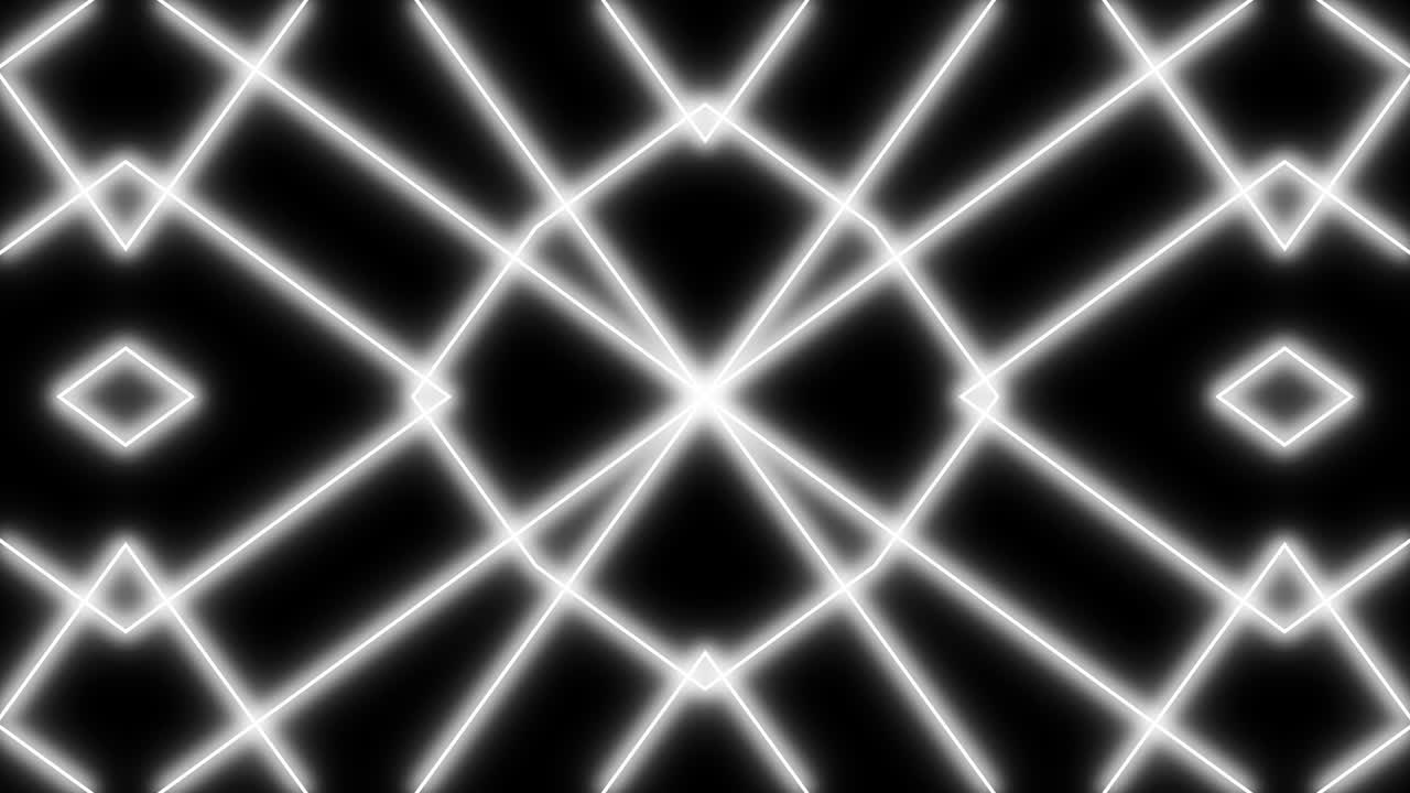 patrón geométrico línea monocromática animación de caleidoscopio