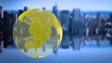 globo y paisaje urbano