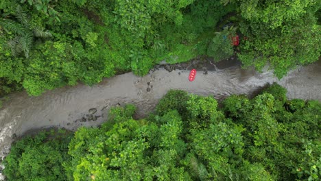 birds eye view of a river used for rafting in the north of bali, indonesia