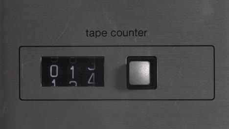 vintage stereo hifi casette tape counter unit black digit numbers ticking over with silver metal button off to side