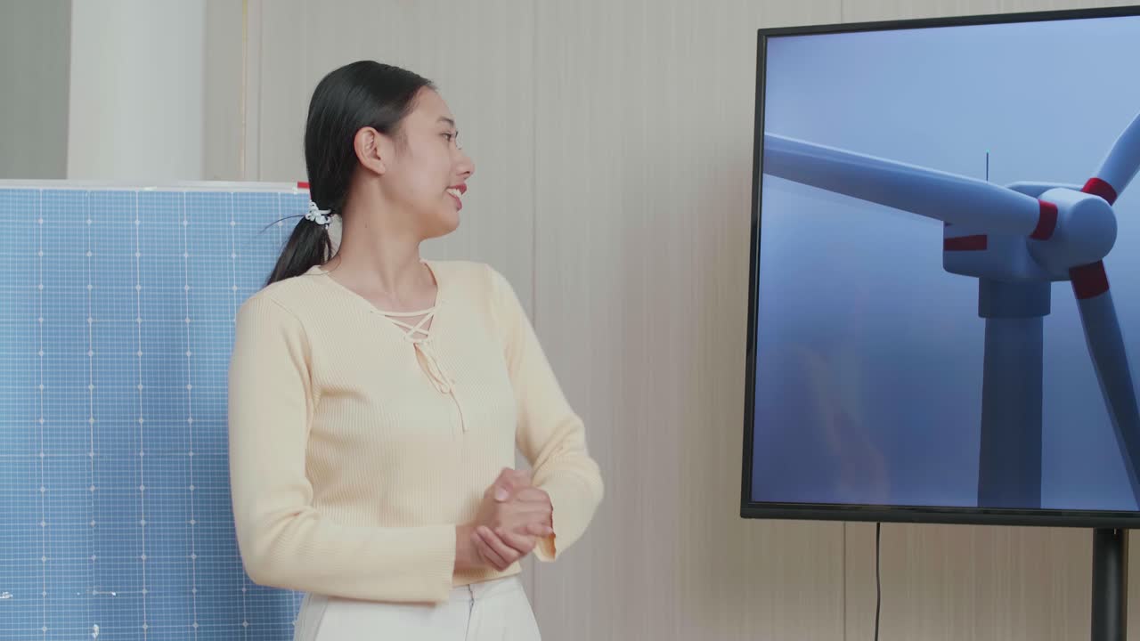 재생 가능한 에너지에 대한 학생의 프레젠테이션