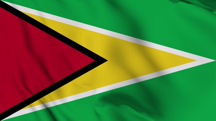 Guyana Flagge nahtlose wehende Animation