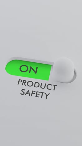 encendido del interruptor de seguridad del producto vídeo vertical
