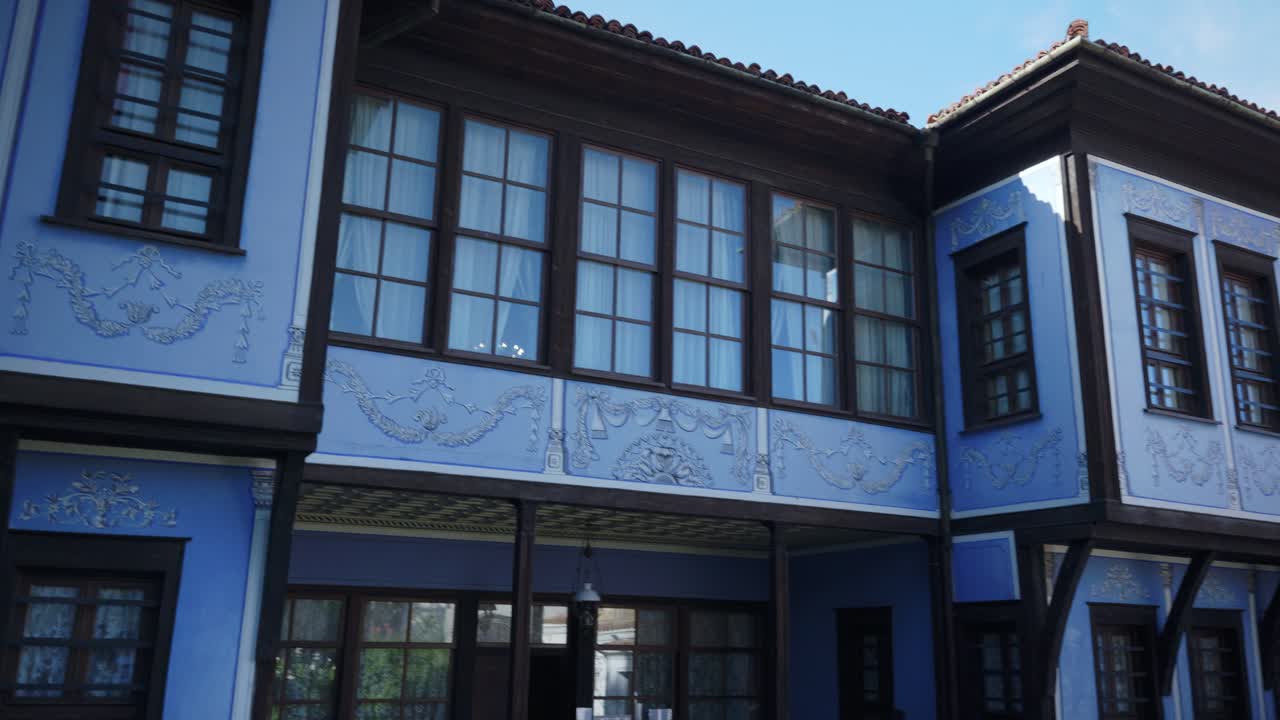 Old blue house in Plovdiv, Bulgaria