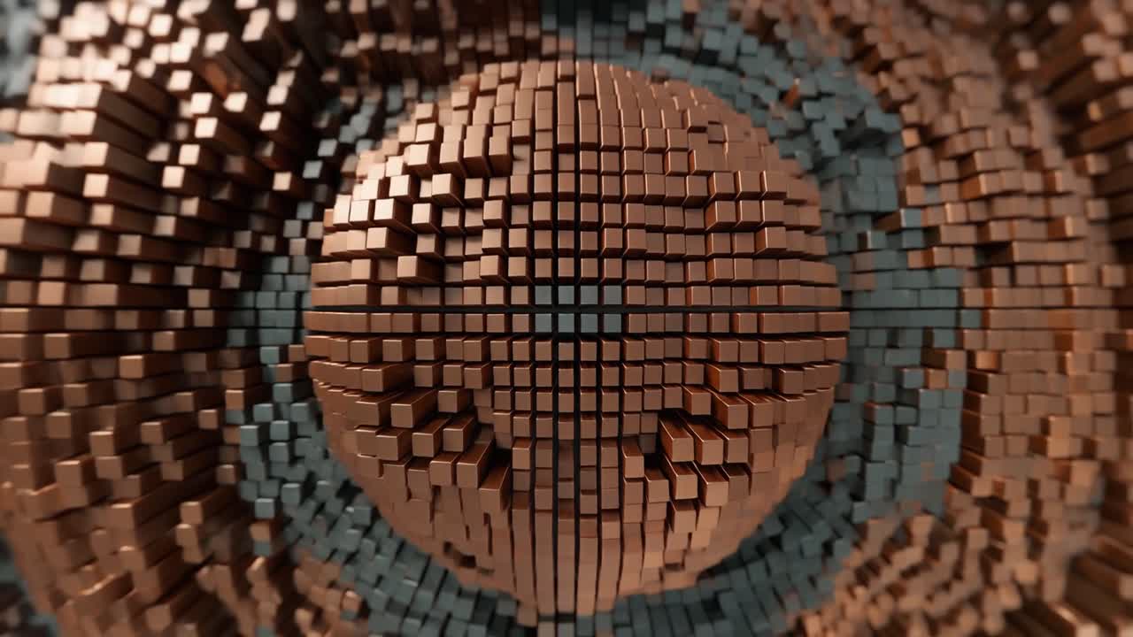 Dynamic Abstract Animation of Pulsating Metallic Cubes