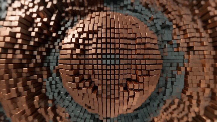 Dynamic Abstract Animation of Pulsating Metallic Cubes