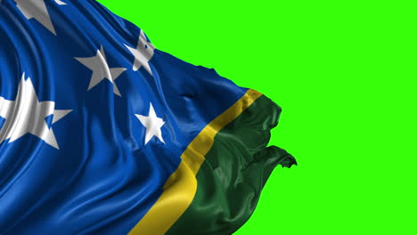 solomon islands flag on green screen
