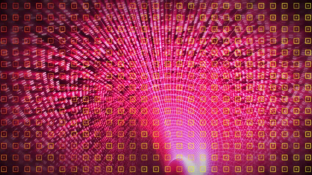 animación de un túnel hecho de luces rosadas