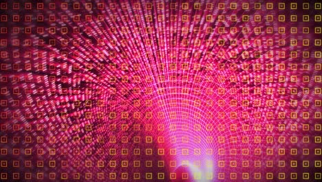 animación de un túnel hecho de luces rosadas