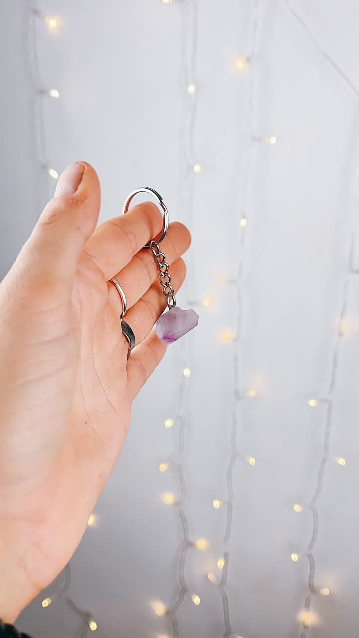llavero de cristal de ametista