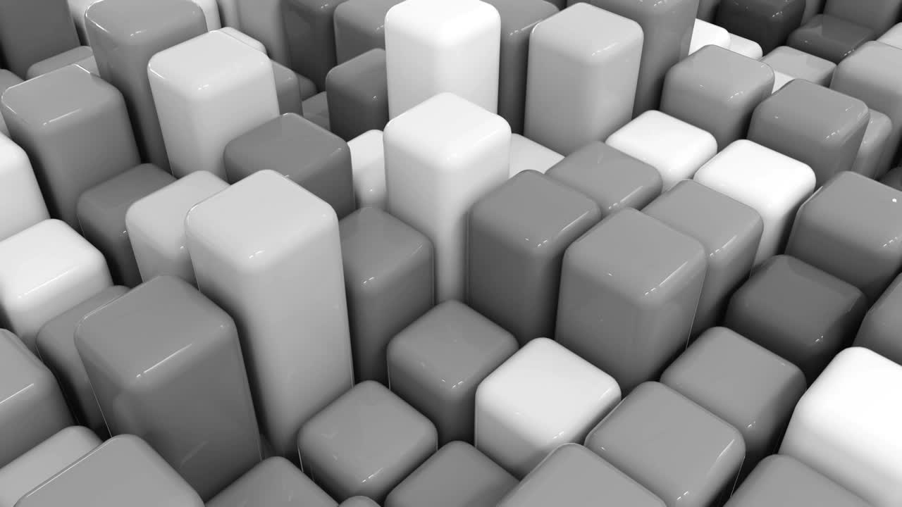 4k cubos orgánicamente desplazados en una cuadrícula.