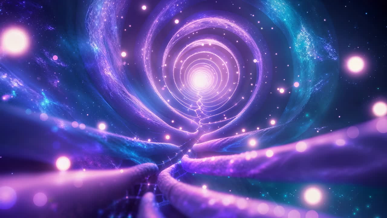 Abstract Swirling Cosmic Tunnel of Light