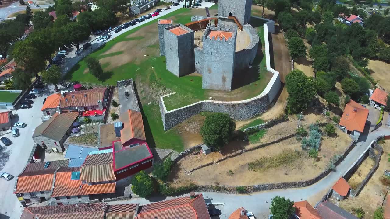 Montalegre Castle in Portugal, Drone reveal shot