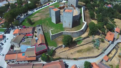 montalegre castle in portugal, drone reveal shot