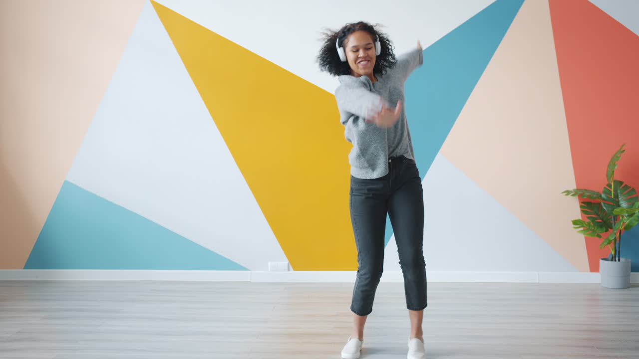 Woman Dancing to Music