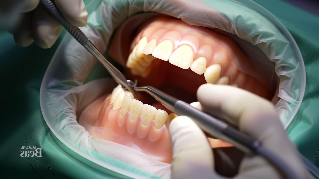 Detailed Examination of Dental Prosthetics: Showcasing Essential Tools and Techniques in Prosthodontics During a Clinical Procedure