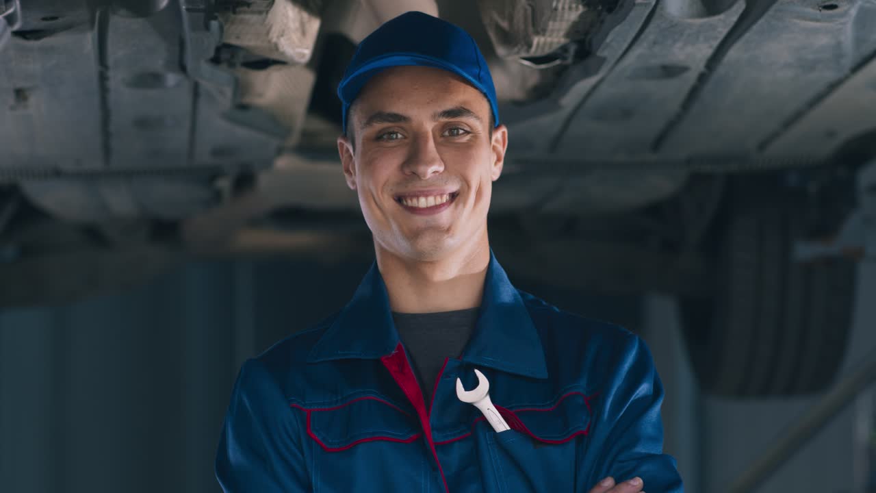 Happy Mechanic in Uniform