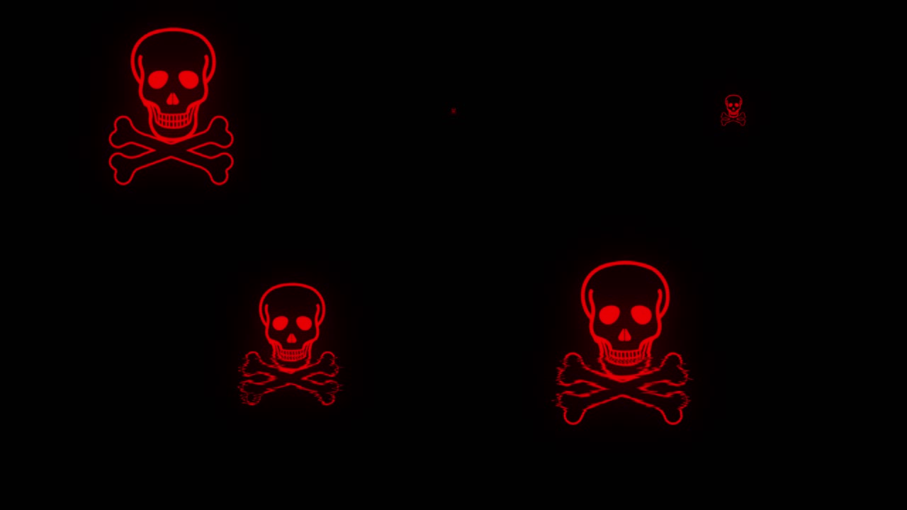 Red skull crossbones black background creating a bold and ominous effect symbol of danger mystery