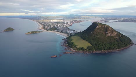 mauao sacred mountain near tauranga harbour in the bay of plenty, north island, new zealand