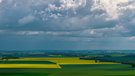 clouds skyline timelapse shadow overcast moving agriculture rapeseed crop field