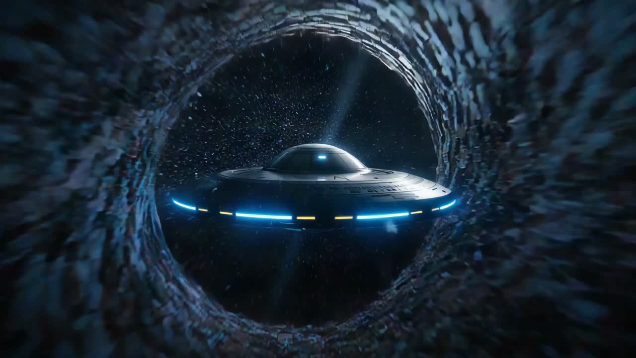 UFO exiting a tunnel