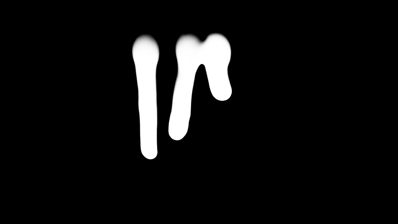 White Ink Dripping Over Black Screen Background