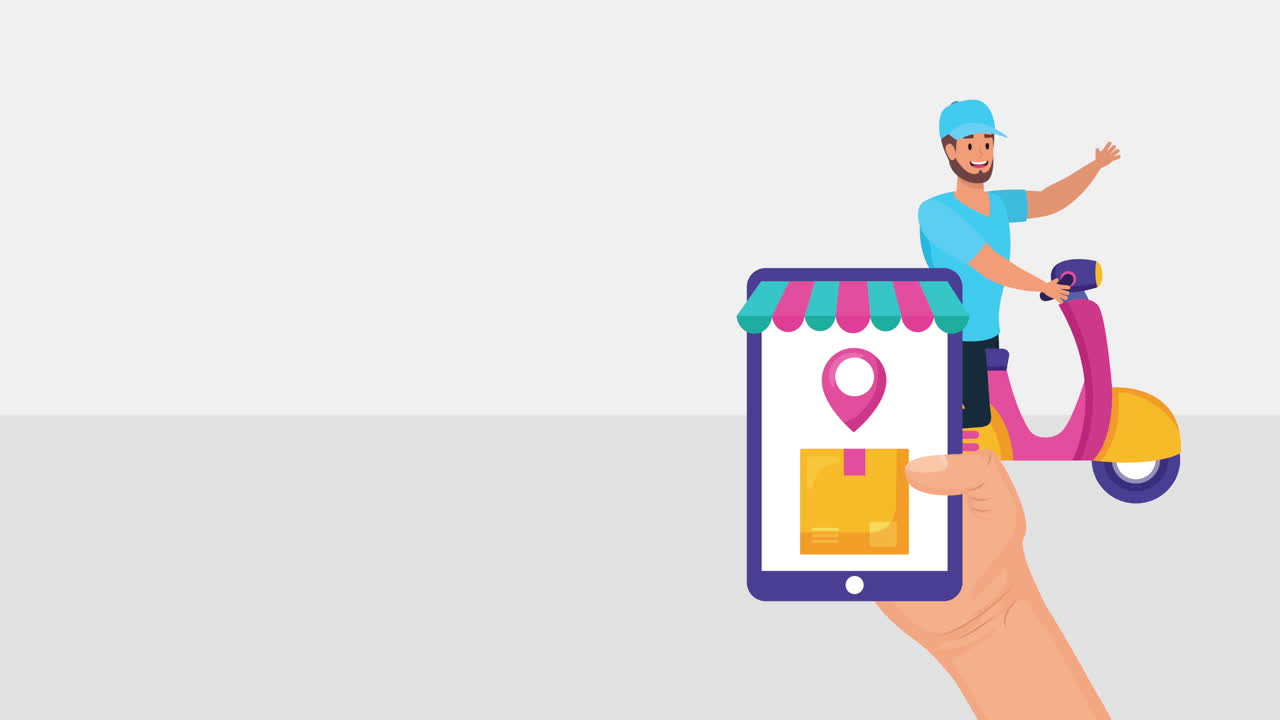 trabajador de entrega logística en motocicleta con teléfono inteligente