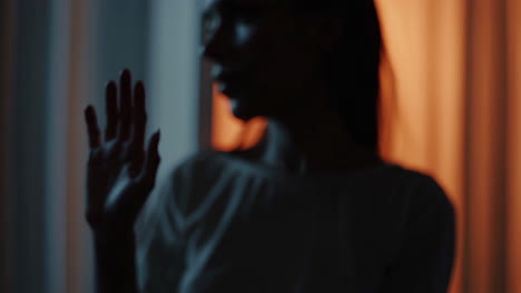 silhouette of a woman at the window