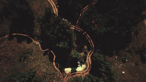 Aerial-view-of-the-road-through-the-forest