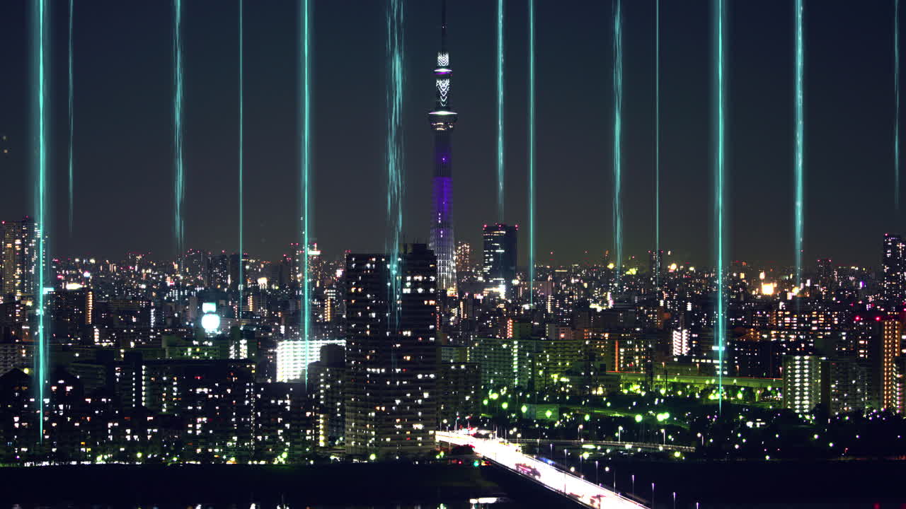 스마트시티와 세계화 추상화 그래픽 연결 네트워크