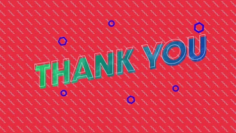 animation of thank you text over shapes