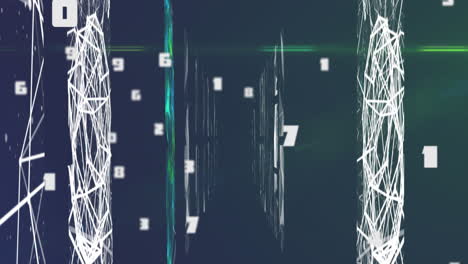 Animation of web of connections and icons on black background