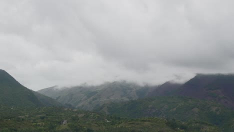 scenic mountain landscape covered in clouds on cebu island, philippines