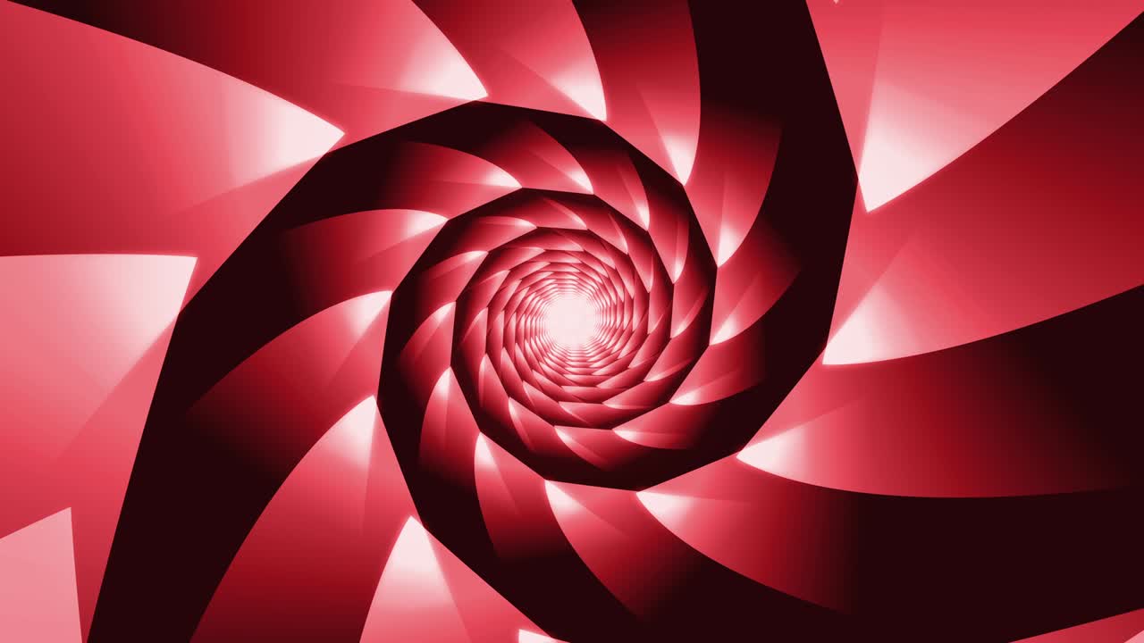 animación de espiral esférica roja en bucle fondo de remolino abstracto