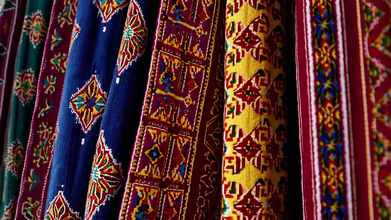 Colorful Display of Traditional Textiles