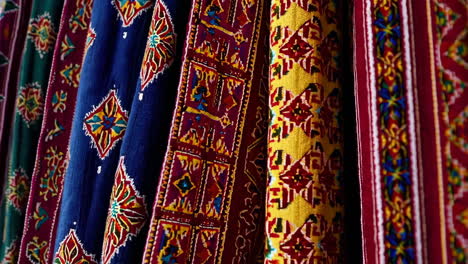 colorful display of traditional textiles