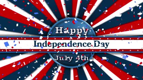Colorful-confetti-falling-over-Independence-Day-text-against-white-background